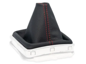 FOR MITSUBISHI LANCER EVO X 07-16 GEAR SHIFT BOOT GAITER LEATHER STITCHING RED - Picture 1 of 5