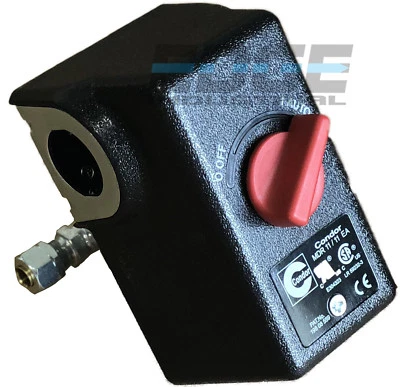 HEAVY DUTY CONDOR USA PRESSURE SWITCH, 26AMP, 11GA2E, 100/125 PSI,1/4" FNPT,DPST