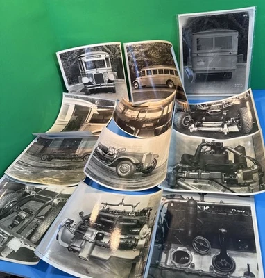 12 ORIG 1929 8x10 MACK BUS con aislamiento de choque fotos de construcción motor, interior del chasis Foto 1 de 4