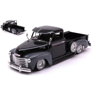 CHEVROLET 3100 PICK UP 1953 LOW RIDER BLACK/GREY 1:24 Welly Auto Stradali Modell - Immagine 1 di 3