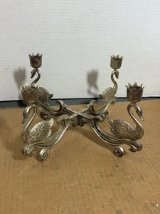 Candelabros Cisne De Colección - MCM Plata - Imagen 1 de 7