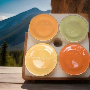 "Juego de 4 platos de 8 3/4"" Hallmark Fall Abundance agradecido agradecido" - Imagen 1 de 7