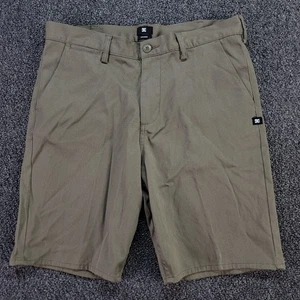 DC Shorts Hombres 32 Caqui Oliva Frente Plano Chino Patín Ligero Recto Y2K 9" - Imagen 1 de 10