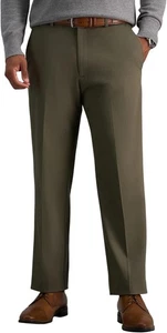 Haggar Men's Premium No Iron Classic Fit Flat Front Khaki Pants - Toast - 34x34 - Picture 1 of 4