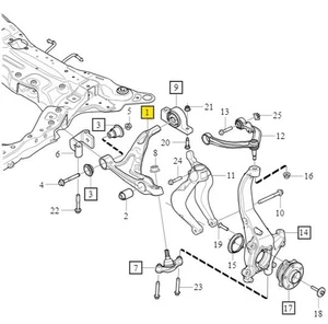 Genuine Volvo Front Lower Right Control Arm, with Hardware - 32370928 - Picture 1 of 2
