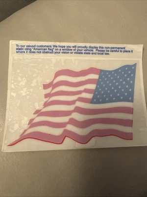 Pegatina de ventana adhesiva estática bandera americana 3x5 pulgadas Exxon Mobil petróleo gas Foto 1 de 2