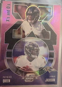 Panini Contenders Optic 2020 - XS y Os Lamar Jackson, Patrick Queen #XO5 rosa - Imagen 1 de 3