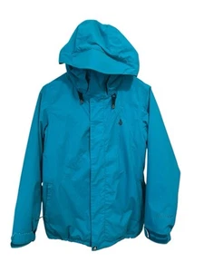 Volcom Thermonite 8000mm Ski Snowboard Jacket Women Sz Small Blue Hooded Zip Up - Picture 1 of 23