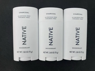 3x Desodorante Nativo CARBÓN Aluminio Sin Parabenos (Paquete de 3) NUEVO Foto 1 de 2