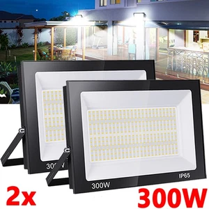 2x 300W Watt LED Flood Light Outdoor Garden Yard Lamp Security Floodlights 6000K - Picture 1 of 9