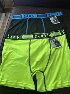 RBX Men's Ultra Soft Comfort Athletic Boxer Briefs 2 Pcs Large Sport Perform - Picture 1 of 5
