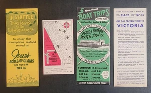 Lot of 4 Vintage Brochures - Ivars - Curiosity Shop - Harbor Tour - Seattle WA - Picture 1 of 12