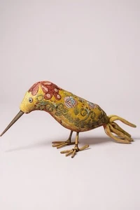 Anke Drechsel HOPE Eisvogel Citrin bestickt Seide Samt Vogel Figur - Bild 1 von 7