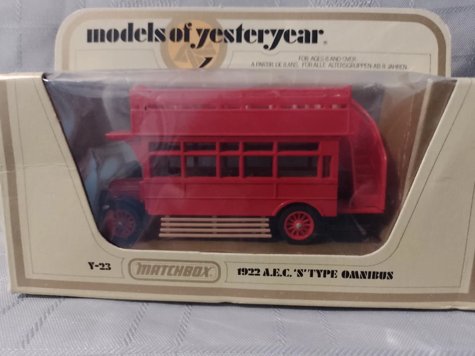 MATCHBOX MODELS OF YESTERYEAR 1922 A.E.C S TYPE OMNIBUS Y-23 SCHWEPPES NO LABEL  - Image 1 of 4