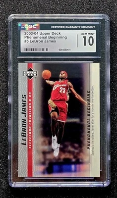2003 Upper Deck Phenomenal Beginning LeBron James #5 CGC 10 Gem Mint Rookie RC - Image 1 of 2
