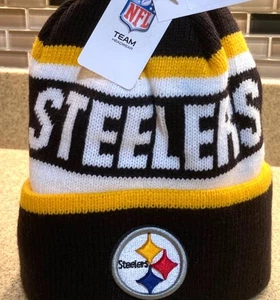 Pittsburgh Steelers Wintermütze | Bommelmütze Rippbündchen Beanie - Bild 1 von 6