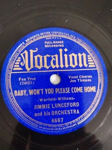 JIMMIE LUNCEFORD BABY WON'T YOU PLEASE COME HOME 78RPM VOCALION 4667 - Picture 1 of 4