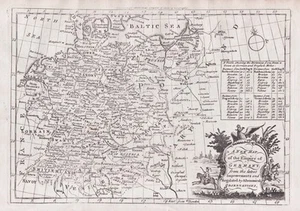 Imperio alemán Alemania Bohemia Silesia Prusia mapa grabado 1779 - Imagen 1 de 1