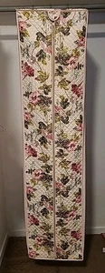 Vintage Blumen Stoff Kleidersack Schutz Aufbewahrung 55" lang Mantel Kleid 14"x20" - Bild 1 von 15