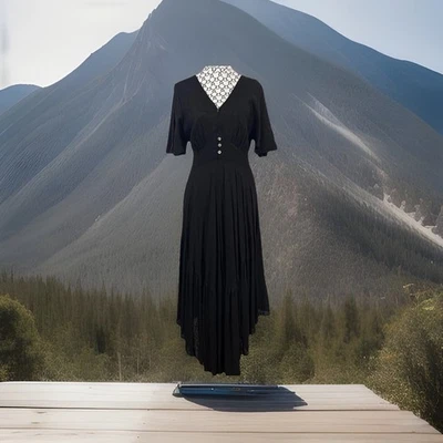 Iris Maxi women's  size 14  linen viscose fit & flare maxi dress whimsigoth new Foto 1 de 4