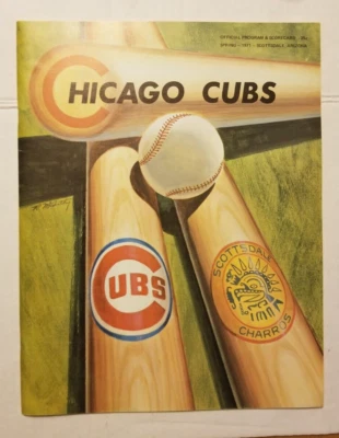 Vintage 1971 Chicago Cubs Spring Training Program Scottsdale Cubs vs Oakland A - Image 1 of 3