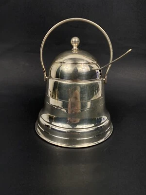Servidor de condimentos/azúcar chapado en plata Nathan Bloom & Son Bell de colección con pala de azúcar Foto 1 de 4