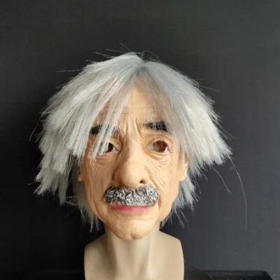 Máscara de látex Old Man Halloween con cabello cabeza completa accesorios de cosplay Foto 1 de 4