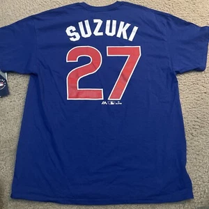 NWT Genuine Chicago Cubs Men's MLB Suzuki 27 Blue Cotton Shirt Size XL - Picture 1 of 6