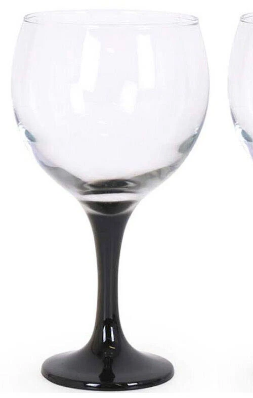 LARGE Gin and tonic  cocktail balloon glasses 650ml BLACK foot - Image 1 of 1