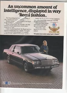 Anuncio original de la revista Buick Regal 1984 "Una cantidad poco común de inteligencia." - Imagen 1 de 1