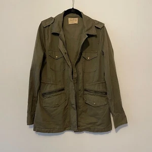 Lily Aldridge For Velvet by Graham & Spencer | Army Green Field Jacket Sz Large - Picture 1 of 17