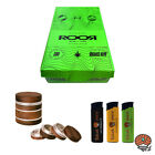 ROOR Organic Hemp Slim Long Papers Box+Tips+ Krutermhle Holz/Metall, 4tlg,60mm