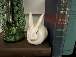 Vintage Keramik Hase Kaninchen weiß mollig Häschen Figur - Bild 1 von 5