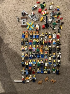 Lot of 64 + mixed Lego minifigures, Assorted Extras, City, Town, - Picture 1 of 9