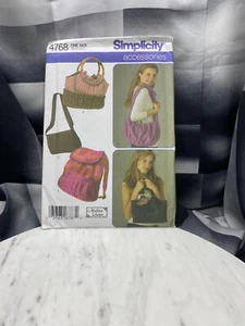 Simplicity 4768 Vintage Sewing Pattern 5 Bag Patterns One Size Uncut Pattern - Picture 1 of 3