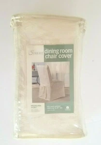Sure Fit Home Décor Medallion Ivory Full Length Dining Room Chair One Piece Slip - Picture 1 of 4