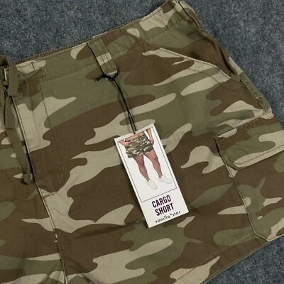 Vanilla Star Camo Cargo Shorts Drawstring Waist Casual 3X Hiking Outdoor Utility - Image 1 of 4