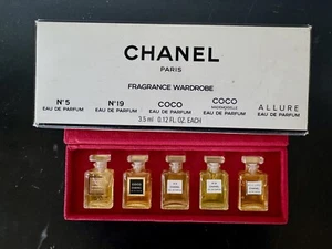 RARE Chanel Paris Perfume Fragrance Wardrobe Red Box 4 New Chanel 5 Used 19 Coco - Picture 1 of 3