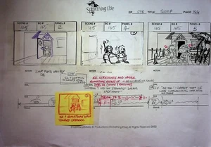 Something Else 2003 Serie de TV COLIN WHITE Producción Storyboard Lápiz KIKA #WC - Imagen 1 de 2