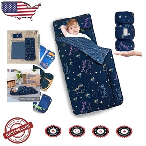 Portable and Washable Toddler Nap Mat with Fluffy Pillow - Perfect for Daycare - Picture 1 of 8