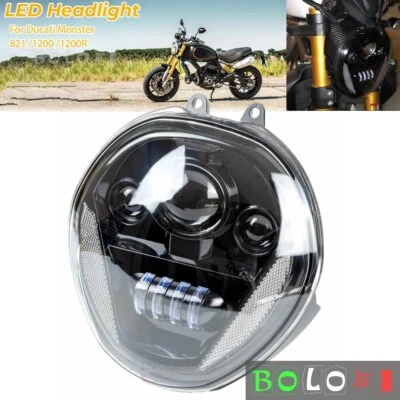 For Ducati Monster 821 1200 1200R 1200S 2014-2017 LED Headlight Assembly W/ DRL - Image 1 of 4