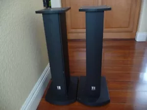 Soportes para altavoces de estantería de madera negro - Un par - Imagen 1 de 4