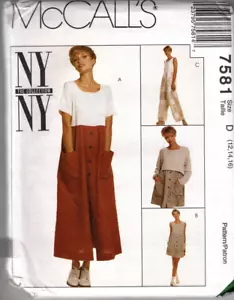 McCalls 7581 Easy Sewing Pattern Misses Size 12-16 DRESS JUMPSUIT & TOP Uncut - Picture 1 of 2