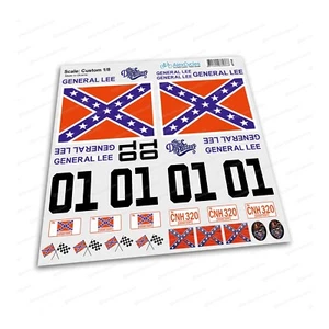 GENERAL LEE 1:8 Scale RC Car Tamiya Decals Stickers CUT Kit Losi Mini Xray HPI - Picture 1 of 2