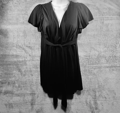 Женская блуза Younique черная прикрепленная ткань галстук размер XL - Изображение 1 из 4