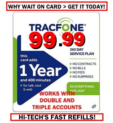 TRACFONE $99.99 YEAR ✅ 400 Minutes GET IT TODAY FAST ✅ TRUSTED CELL DEALER - Image 1 of 2