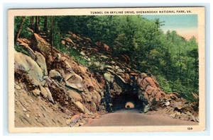 1937 Tunnel auf Skyline Drive Shenandoah National Park VA, Virginia Postkarte - Bild 1 von 2