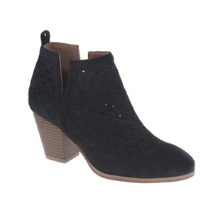 Women's Pointed Toe Chunky Heel Boots Low Open Ankle Booties,Breathable Design - Picture 1 of 24