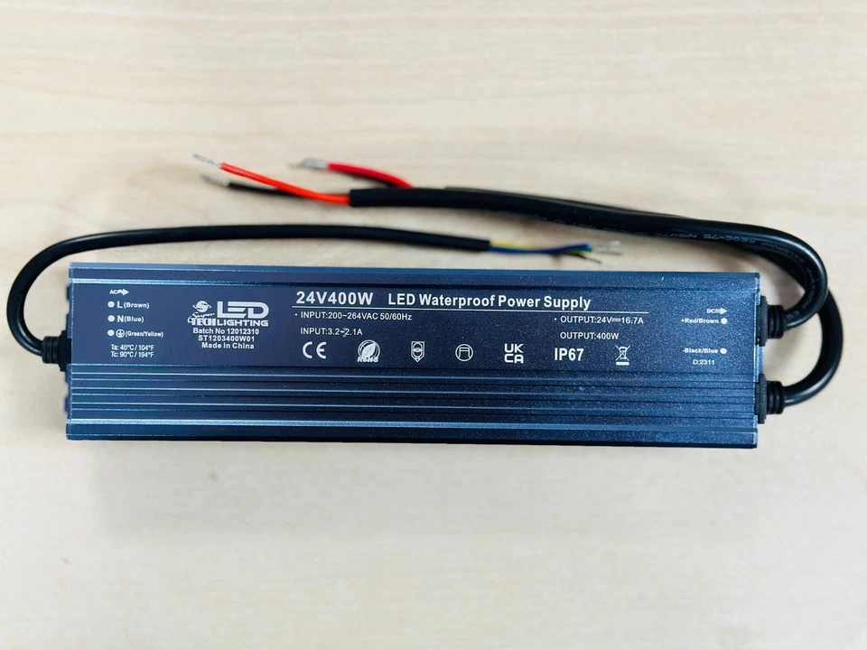 400W 24V Waterproof  IP 67 ``LED Lights Transformer Power supply Adaptor for Led - Image 1 of 4