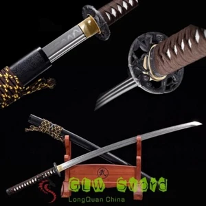 Clay Tempered T10 Steel Japanese Sword Katana Full Tang Sharp Edge Double Groove - Picture 1 of 12